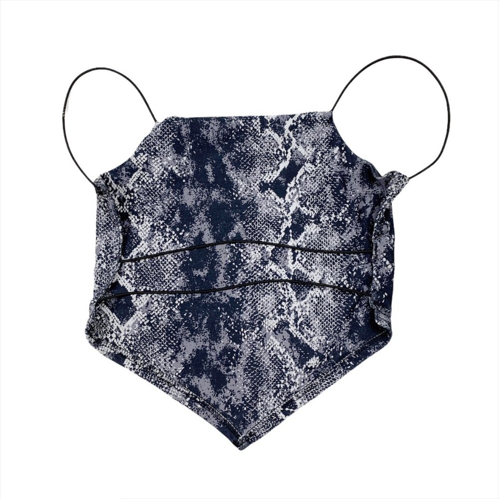 Vintage 90s y2k snakeskin backless crop top - Picture 2 of 6